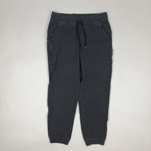 Womens Lululemon At Ease Tapered Waffle Textured Gray Sweatpants Jogger Size 6